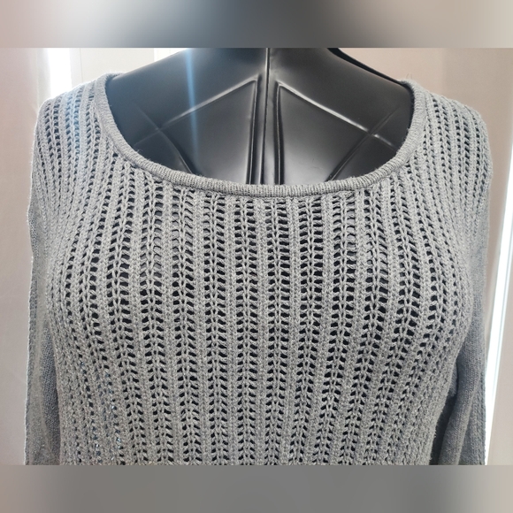 Lucky Brand Women's Long Sleeve Crochet Knit Light Sweater - Picture 4 of 5